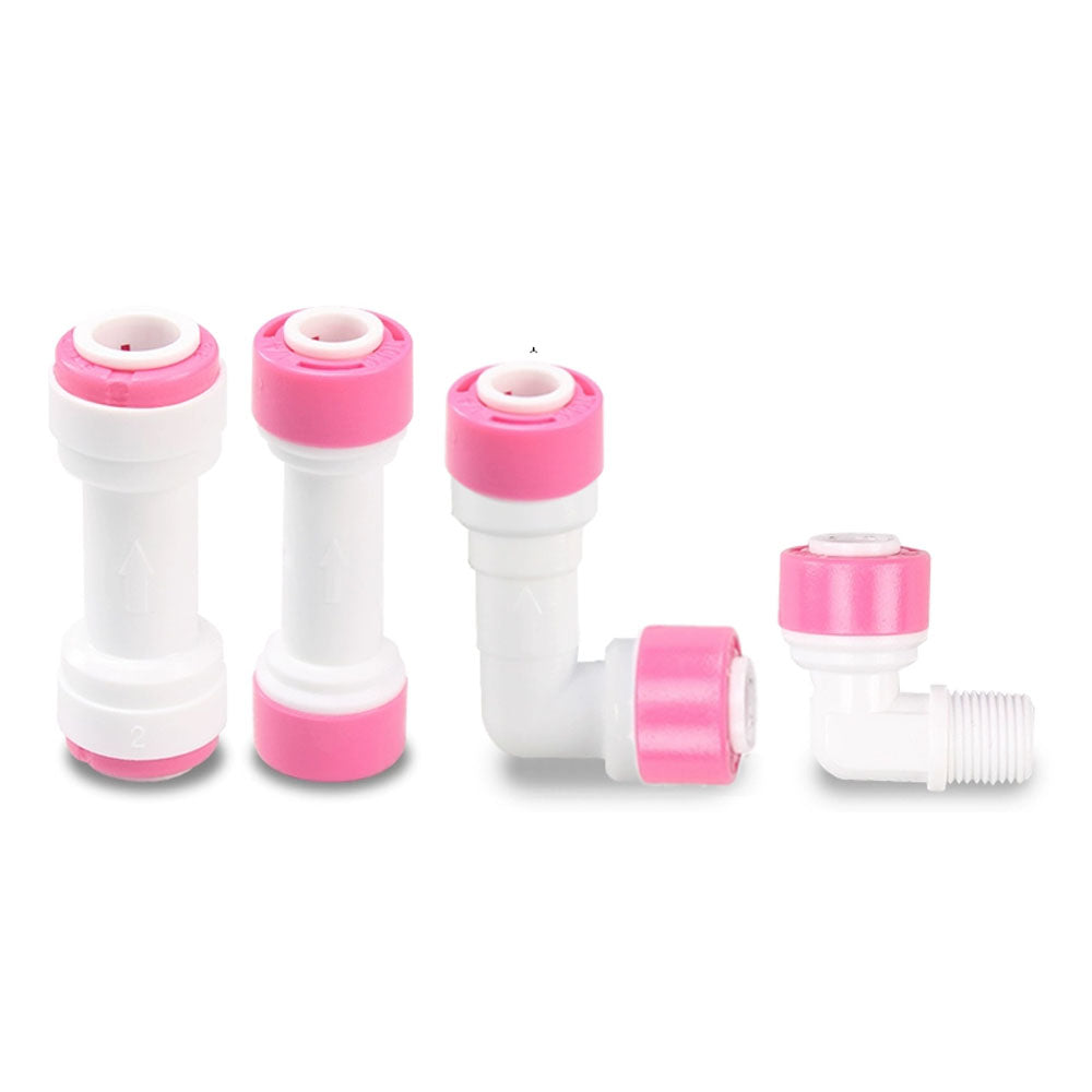 Aqua Zoom NRV socket 6mm RO water elbow check valve and quick coupling fitting for reverse osmosis water filter system.