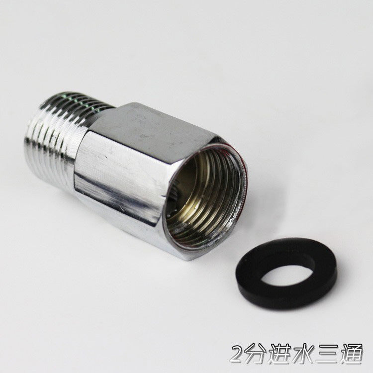 Aqua Zoom metal three-way ball valve for water filters, 1/2 inch and 1/4 inch RO water filter parts, hand-operated valve.