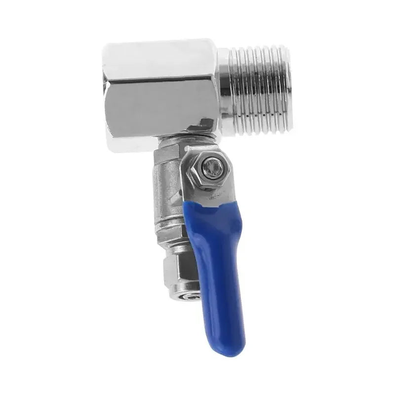 Aqua Zoom 3-way inlet ball valve with 1/2" BSP to 1/4" pipe for water diverter, suitable for RO water purifiers and filtration systems.
