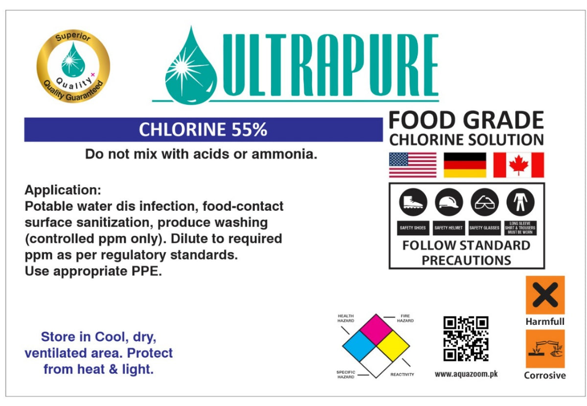ltrapure Chlorine Dioxide Solution – Food Grade Water Treatment & Food Processing Sanitizer for Commercial & Industrial Use