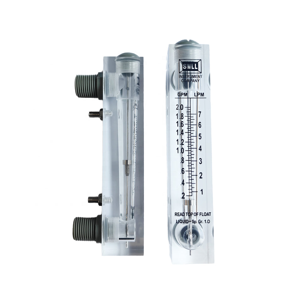 Aqua Zoom PVC water filter accessories flow meter with Barral nipple, available in 10 GPM and 5 GPM, high-quality original product.