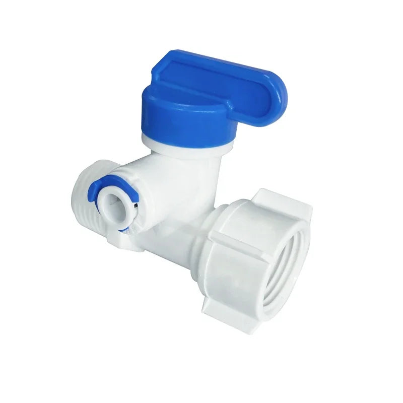 Aqua Zoom 1/2" Thread RO Feed Ball Valve Adapter with 1/4" and 3/8" tube connectors for reverse osmosis water filter system