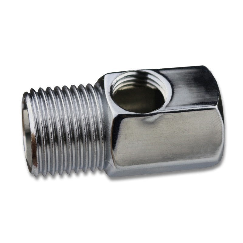 Aqua Zoom metal three-way ball valve for water filter, 1/2 inch and 1/4 inch RO water filter parts, hand-operated control valve.