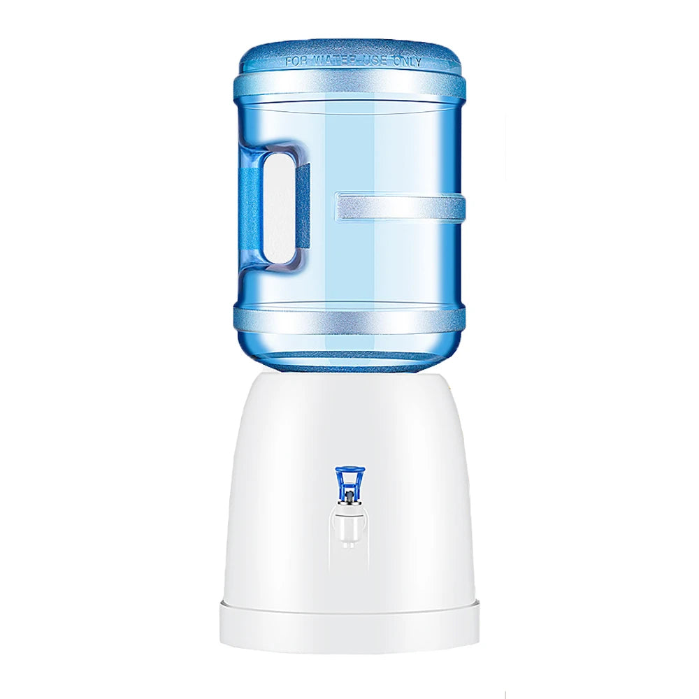 Aqua Zoom mini tabletop water dispenser for kids with a cup, portable manual water cooler, no electricity, in a colorful design.