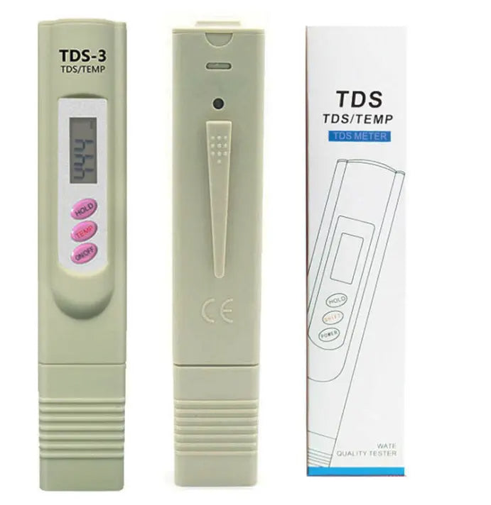 Aqua Zoom digital TDS water testing meter with display and temperature sensor for measuring water quality in PPM.