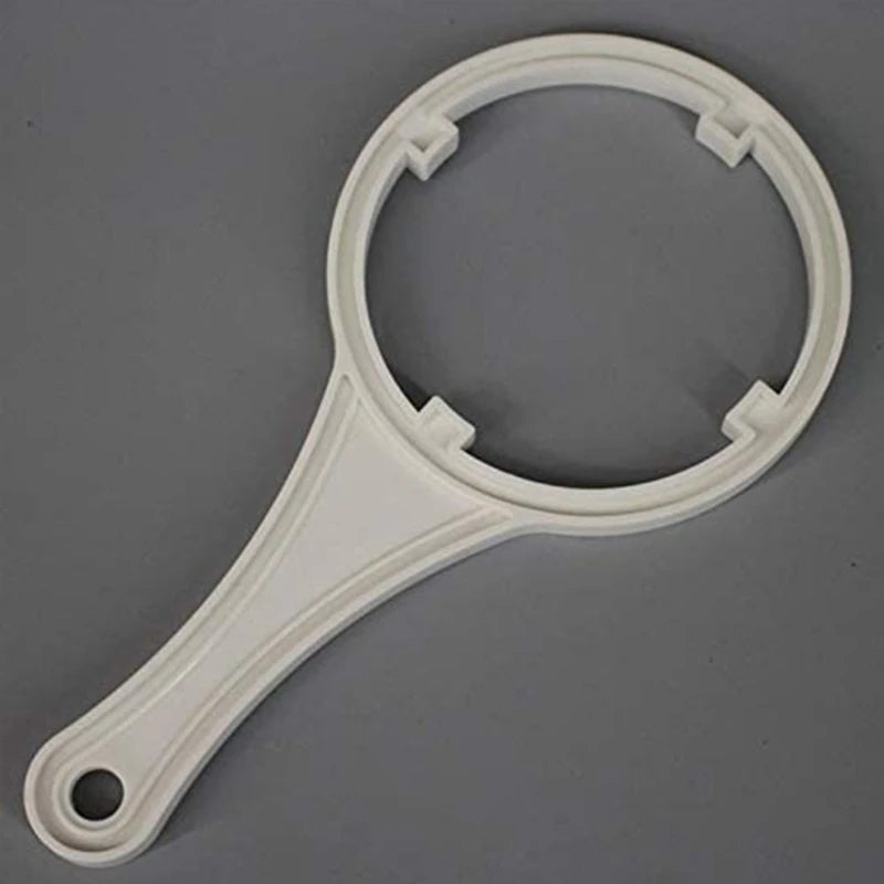 Aqua Zoom 10-inch water filter housing wrench for RO system filter bottle opening and maintenance. Heavy-duty water purifier tool.