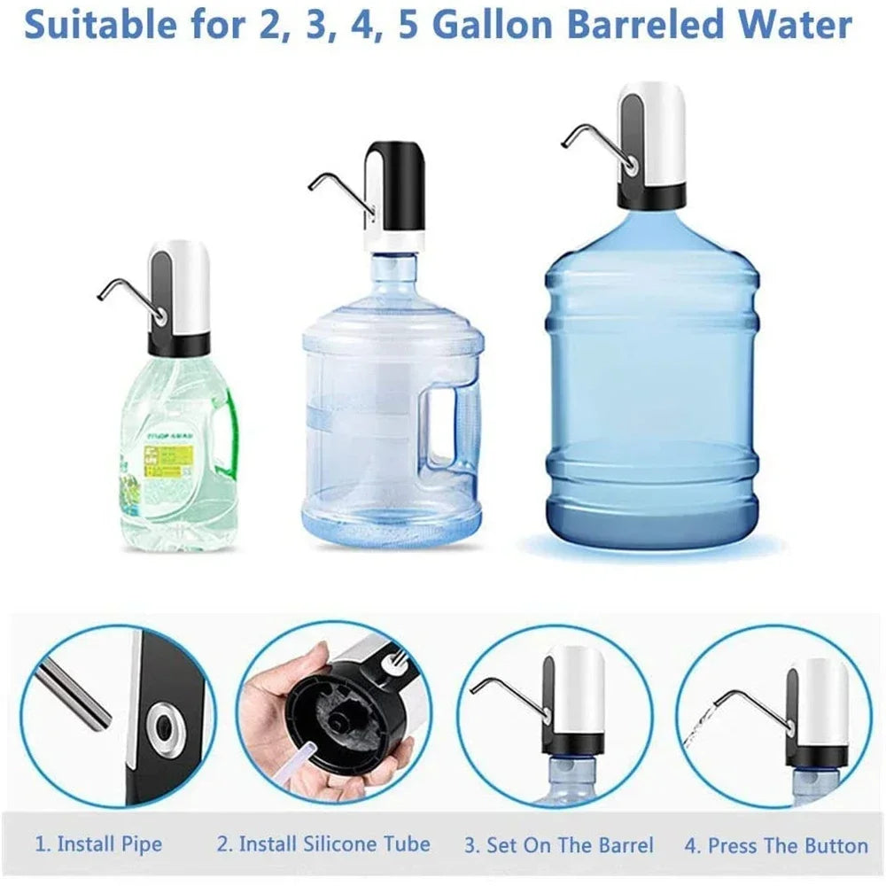 Automatic Rechargeable Electric Water Dispenser Pump – Portable One-Touch Bottle Pump