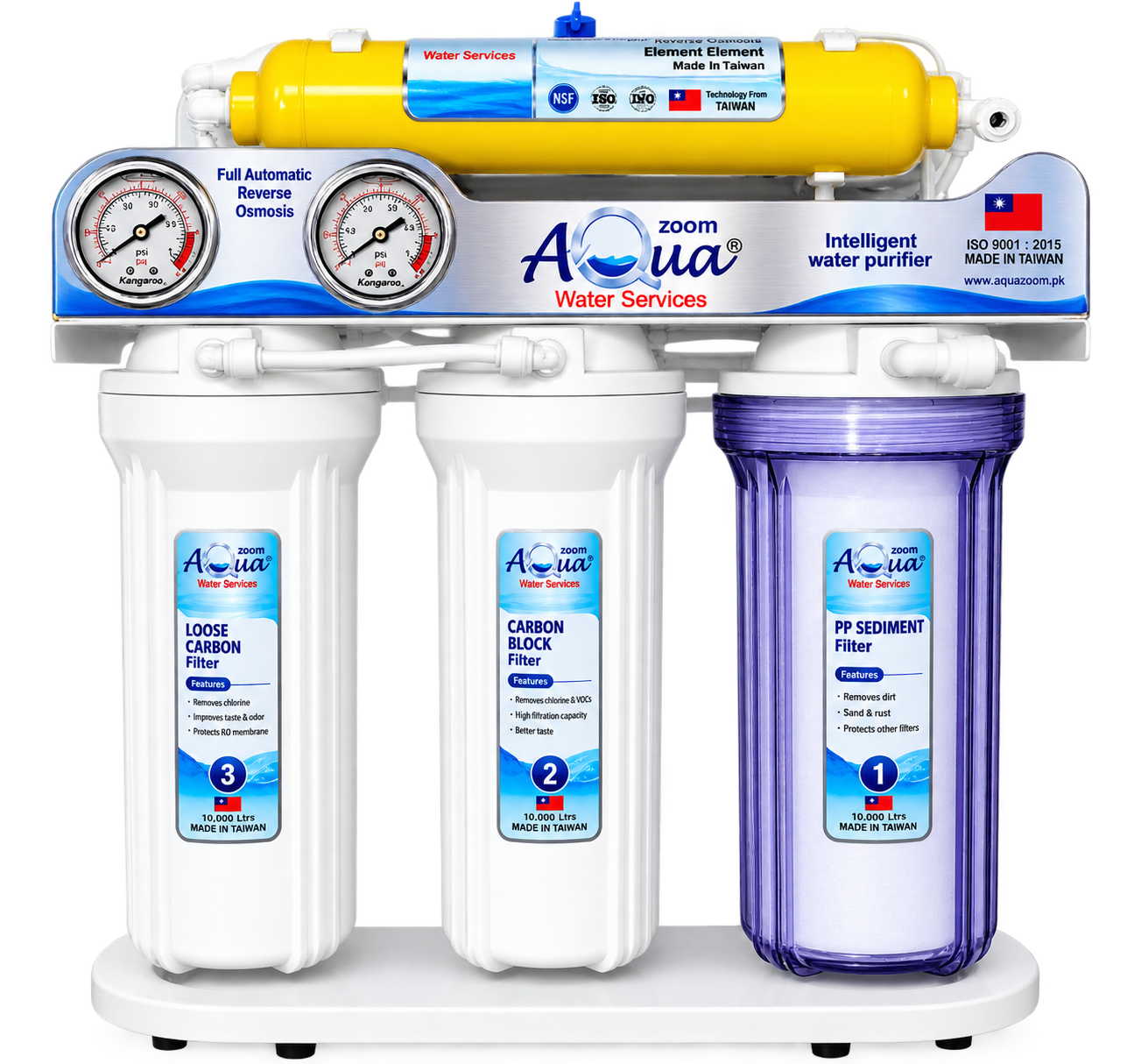 200 GPD RO Water Purifier Plant Made in Taiwan with Stand and Dual Pressure Gauge