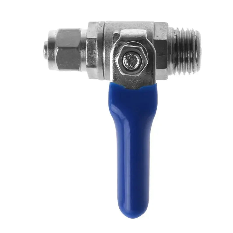 Aqua Zoom 3-way inlet ball valve with 1/2" BSP to 1/4" pipe for water filtration, aquarium, and RO water purifier systems.