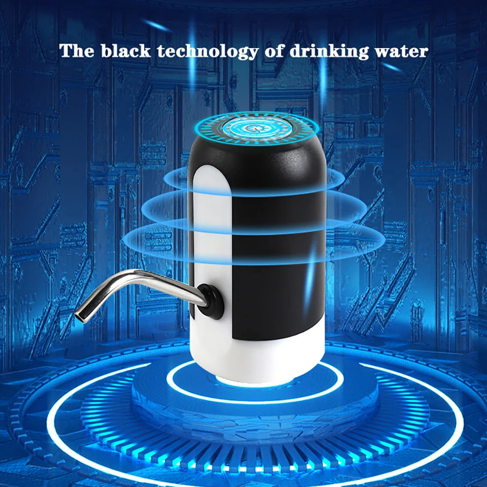 AQUA ZOOM USB rechargeable automatic water bottle pump with one-touch dispenser for 19L bottles, portable and easy to use.