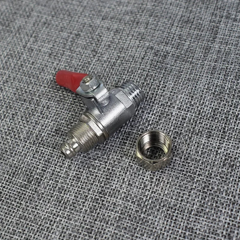 Aqua Zoom 3-way metal ball valve with 3/8" tube connections for water supply, used in RO water purifiers and household water systems.