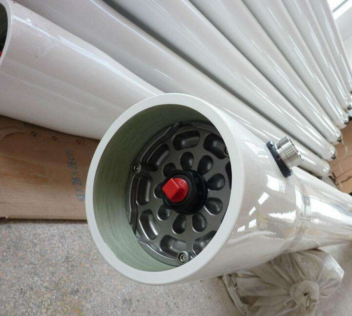 Aqua Zoom FRP membrane housing 8040 water filter adapter fitting connector with 300psi capacity, shown with inlet and outlet ports.