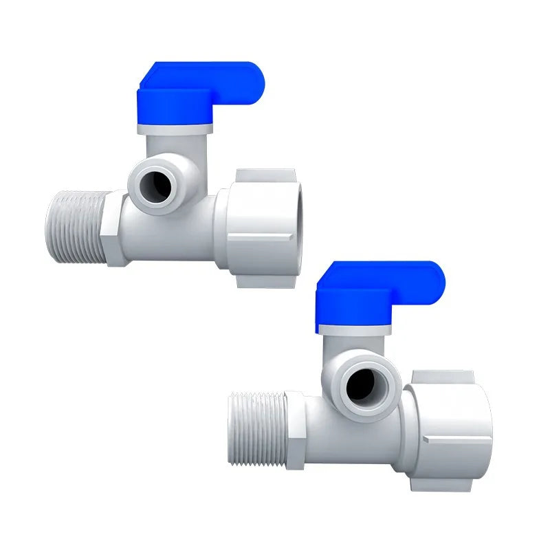 Aqua Zoom water filter accessories kit with 10mm tube fittings, ball valves, quick connectors, and backwash fittings for reverse osmosis systems.