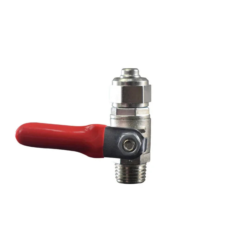 AQUA ZOOM 3-Way metal ball valve for 3/8" tubing, water supply switch for RO water purifiers and household water systems.