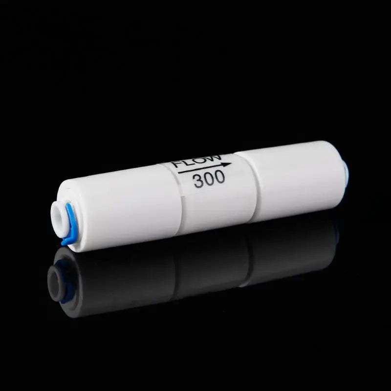 Aqua Zoom RO flow restrictor 300cc for reverse osmosis water filters, showing the 1/4 inch regulator used in water filtration systems.