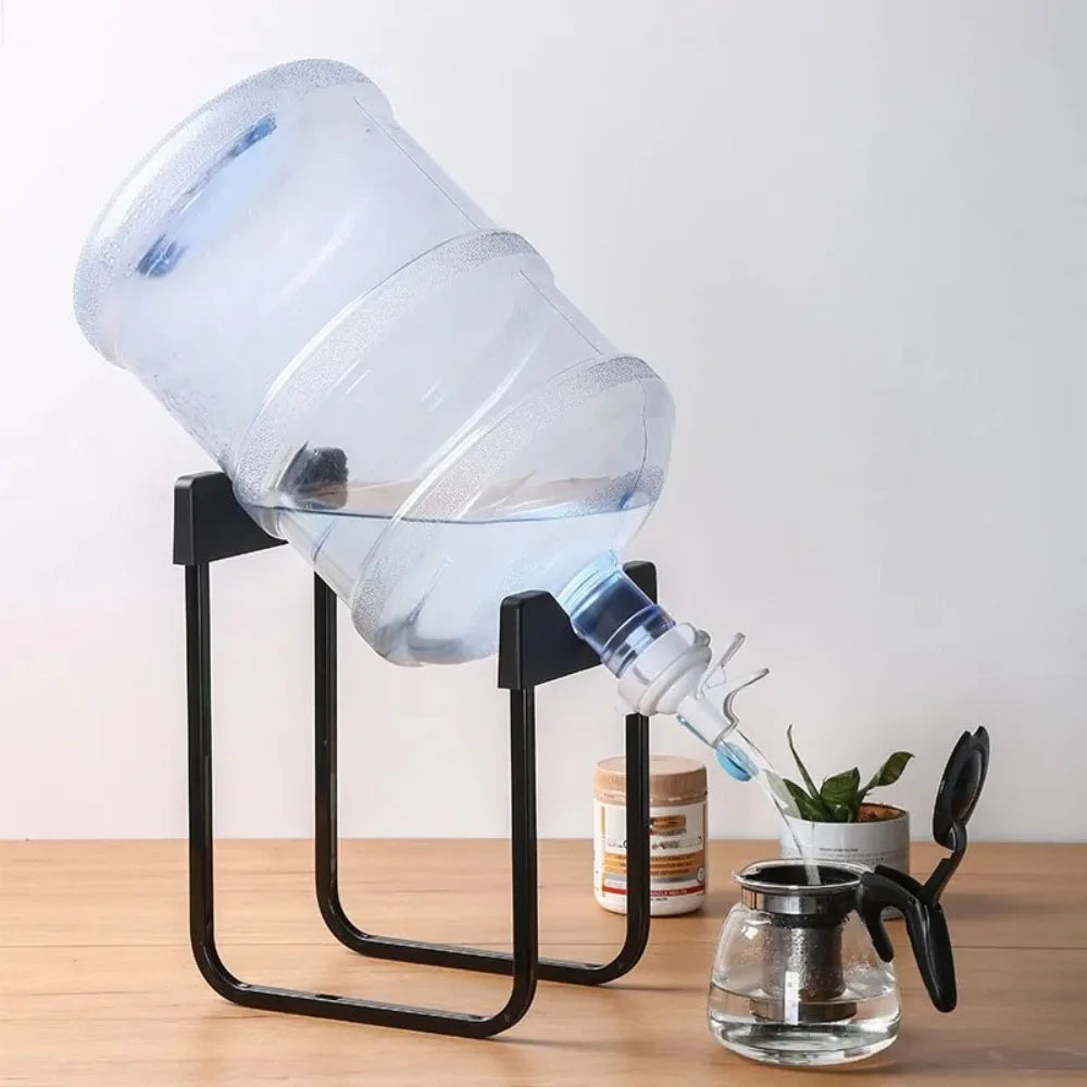 Aqua Zoom portable water bucket rack with U-shaped removable water stand and durable inverted holder for water bottles.