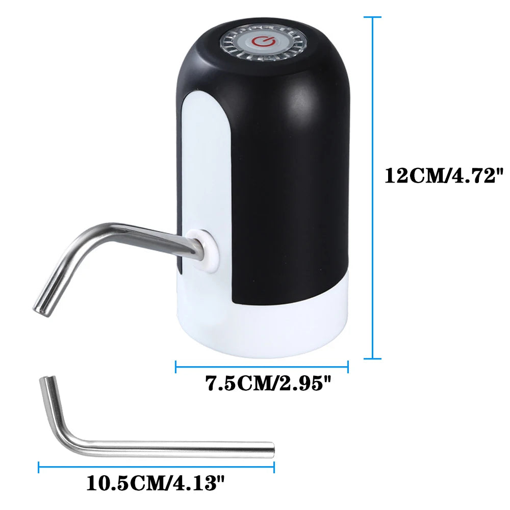 Aqua Zoom USB rechargeable automatic water bottle pump dispensing water from a 19L bottle with one-touch operation.