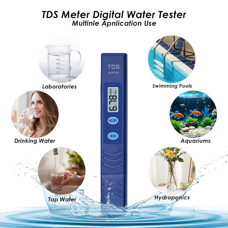 Aqua Zoom TDS water quality test pen with digital LCD display, portable water testing meter for measuring water purity.