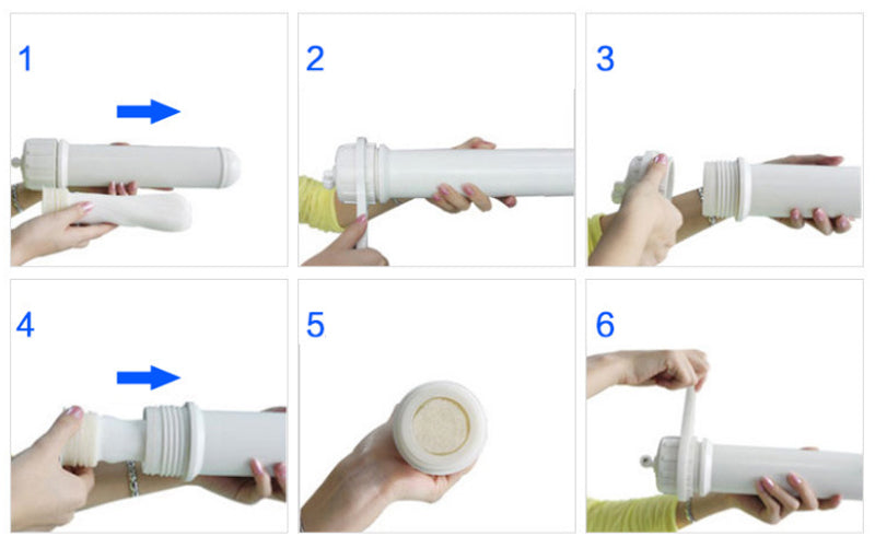 Aqua Zoom 0.01–0.1 micron hollow fiber UF membrane for ultra-filtration water filter replacement, showing the water filter accessory.
