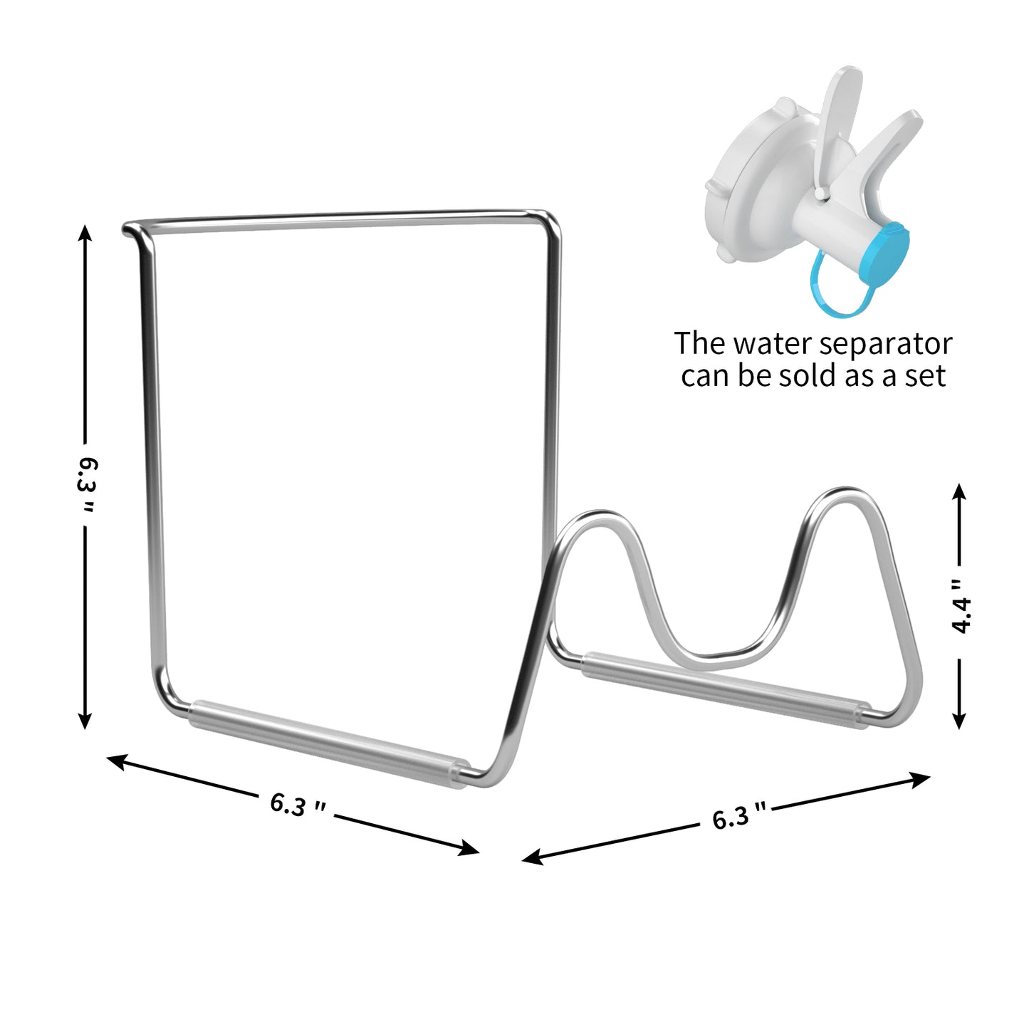 Blue metal wire 5-gallon water bottle stand with nozzle, designed for home and office countertops by AQUA ZOOM.
