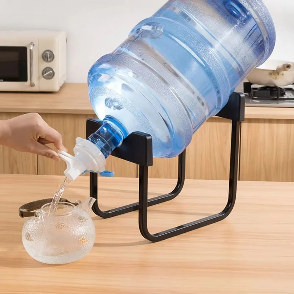 Aqua Zoom portable water bucket rack with U-shaped removable water stand and durable inverted holder for water bottles.