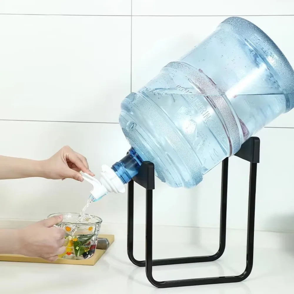 Aqua Zoom portable water bucket rack with U-shaped removable water stand and durable inverted holder for water bottles.