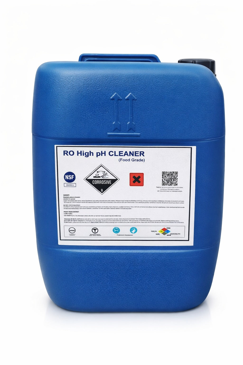AQUA ZOOM RO High pH Membrane Cleaner for reverse osmosis systems, showing the chemical bottle used for membrane biofouling removal.