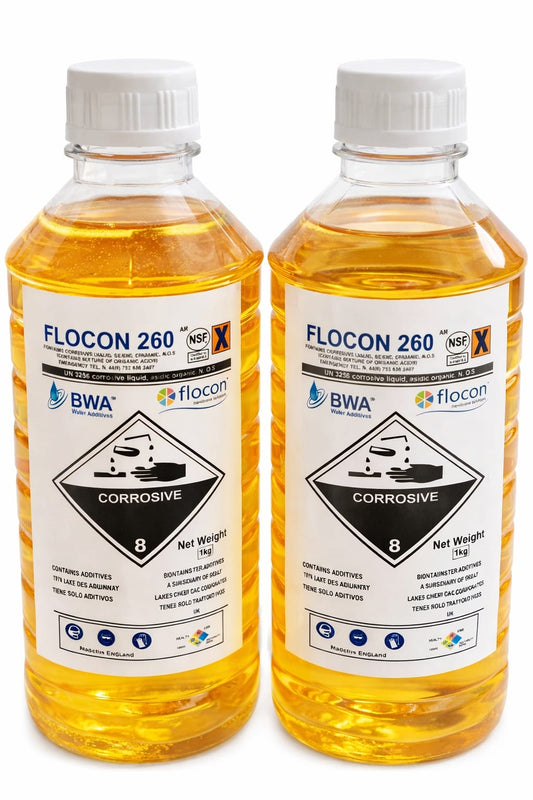 Aqua Zoom Antiscalant Flocon 260 for RO water treatment, high-performance scale inhibitor for mineral and water purification plants.