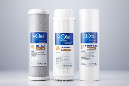 AQUA ZOOM Advanced 3-Stage Water Filter Replacement Set | High-Performance Sediment & Carbon Filters for RO Systems